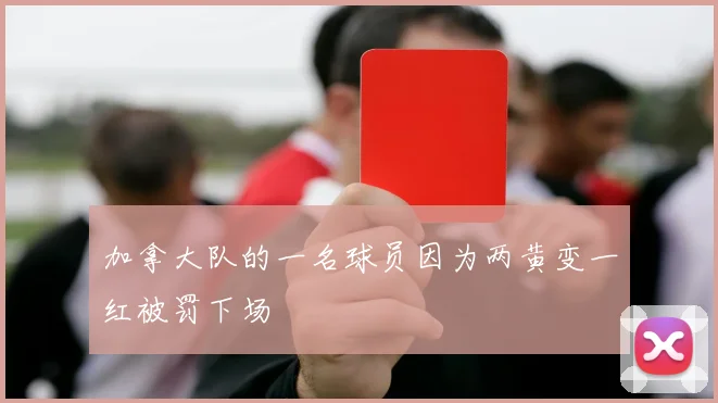 加拿大队的一名球员因为两黄变一红被罚下场